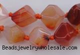 CNG1065 15.5 inches 12*16mm - 15*20mm faceted bicone red agate beads