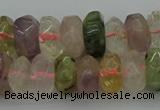 CNG1182 15.5 inches 6*14mm - 8*14mm nuggets mixed quartz beads