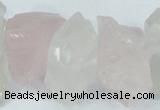 CNG1310 15*22mm – 16*35mm nuggets white crystal & rose quartz beads