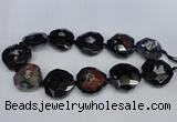 CNG1338 15.5 inches 32*35mm faceted freeform agate beads