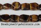 CNG15 15.5 inches 10*12mm faceted nuggets yellow tiger eye beads