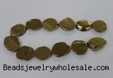 CNG1503 15.5 inches 22*25mm - 30*35mm freeform plated agate beads