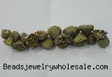 CNG1538 7.5 inches 10*14mm - 15*20mm nuggets plated druzy agate beads