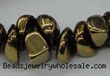 CNG1549 15.5 inches 6*8mm - 18*25mm nuggets plated agate beads