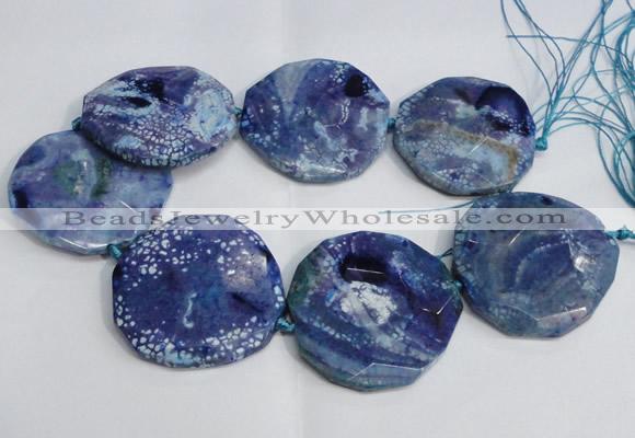 CNG1553 15.5 inches 50*52mm faceted freeform agate beads