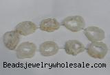 CNG1560 30*35mm - 35*40mm freeform plated druzy agate beads