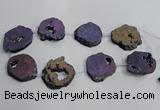 CNG1563 30*40mm - 40*50mm freeform plated druzy agate beads