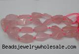 CNG1703 15.5 inches 15*20mm - 18*38mm nuggets rose quartz beads