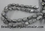 CNG1800 13*18mm - 15*20mm faceted nuggets plated quartz beads