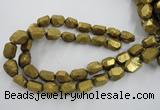 CNG1801 13*18mm - 15*20mm faceted nuggets plated quartz beads