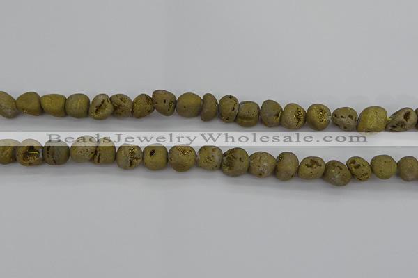 CNG2011 15.5 inches 8*10mm - 10*14mm nuggets plated druzy agate beads