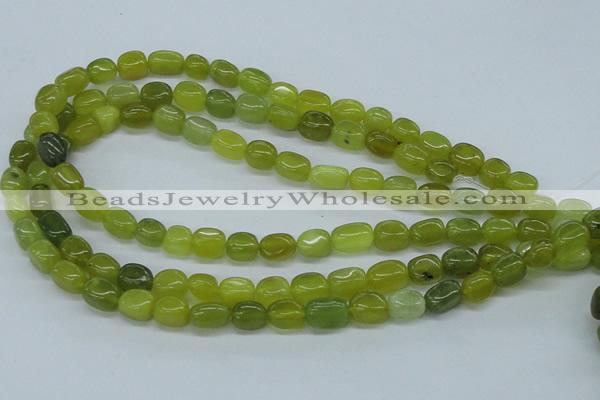 CNG204 15.5 inches 8-9mm*10-12mm nuggets Korean jade gemstone beads