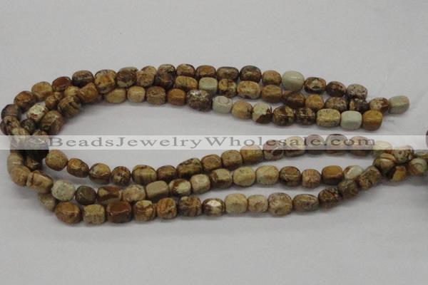 CNG208 15.5 inches 8*10mm nuggets picture jasper gemstone beads