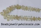 CNG2151 15.5 inches 10*25mm - 15*40mm faceted nuggets lemon quartz beads