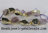 CNG2156 7.5 inches 18*25mm - 22*30mm nuggets druzy amethyst beads