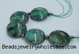 CNG2191 7.5 inches 30mm flat round agate beads with brass setting