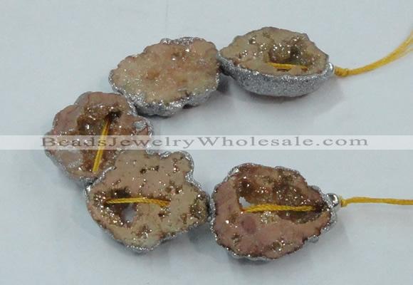 CNG2318 7.5 inches 25*35mm - 35*40mm freeform druzy agate beads