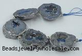 CNG2320 7.5 inches 25*35mm - 35*40mm freeform druzy agate beads