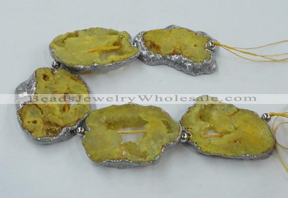 CNG2328 7.5 inches 35*40mm - 45*50mm freeform druzy agate beads