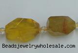 CNG240 10*15mm - 20*22mm faceted nuggets citrine gemstone beads