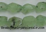 CNG241 10*12mm - 15*16mm faceted nuggets green rutilated quartz beads