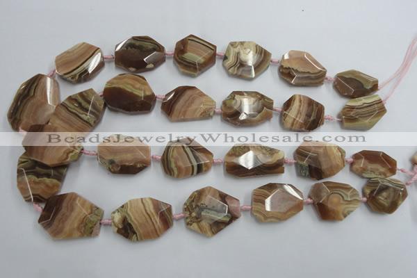 CNG244 18*25mm - 25*32mm faceted nuggets Argentina rhodochrosite beads