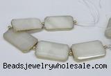 CNG2460 7.5 inches 30*50mm - 32*55mm faceted rectangle agate beads