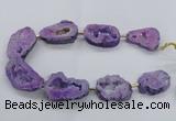 CNG2492 15.5 inches 30*40mm - 40*50mm freeform plated druzy agate beads