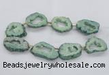 CNG2495 15.5 inches 30*40mm - 40*50mm freeform plated druzy agate beads