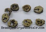 CNG2501 15.5 inches 30*40mm - 40*50mm freeform plated druzy agate beads