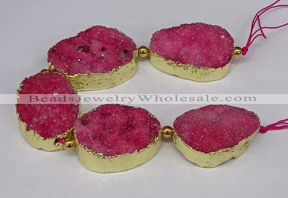 CNG2561 7.5 inches 25*35mm - 30*40mm freeform druzy agate beads