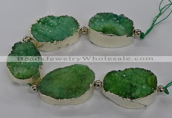 CNG2601 7.5 inches 25*35mm - 30*40mm freeform druzy agate beads