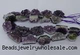 CNG2633 15.5 inches 20*24mm - 25*35mm freeform druzy amethyst beads