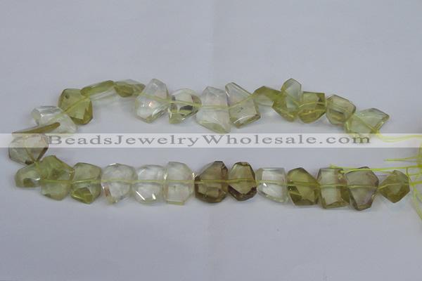 CNG2707 15.5 inches 13*18mm - 15*20mm freeform lemon quartz beads