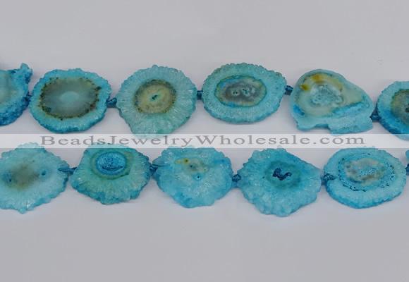 CNG2765 15.5 inches 30*40mm - 45*50mm freeform druzy agate beads