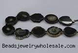 CNG2781 15.5 inches 30*35mm - 35*40mm freeform agate beads