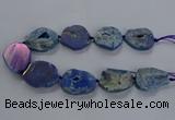 CNG2813 15.5 inches 25*35mm - 30*45mm freeform druzy agate beads