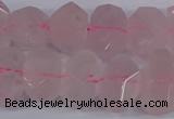 CNG2827 15.5 inches 10*14mm - 13*18mm faceted nuggets rose quartz beads