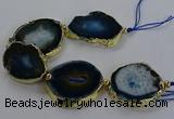 CNG2855 8 inches 35*45mm - 45*55mm freeform druzy agate beads