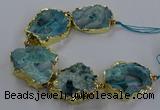 CNG2868 8 inches 35*40mm - 40*50mm freeform druzy agate beads