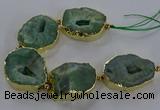 CNG2869 8 inches 35*40mm - 40*50mm freeform druzy agate beads