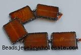 CNG2921 7.5 inches 35*45mm rectangle agate gemstone beads wholesale