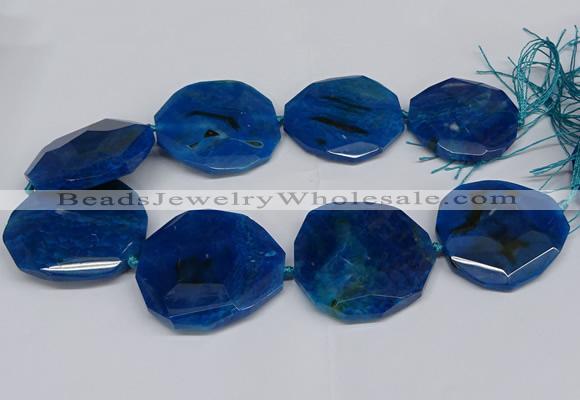 CNG2961 15.5 inches 42*45mm - 45*50mm faceted freeform agate beads