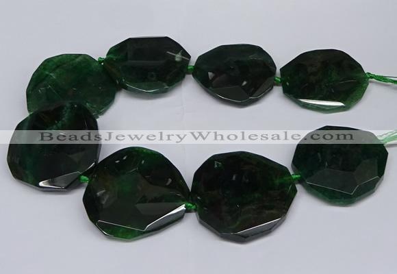 CNG2962 15.5 inches 42*45mm - 45*50mm faceted freeform agate beads