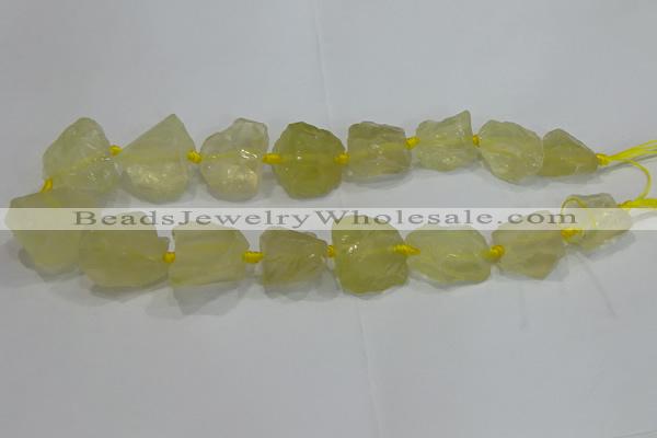 CNG3005 15.5 inches 15*20mm - 22*30mm nuggets lemon quartz beads