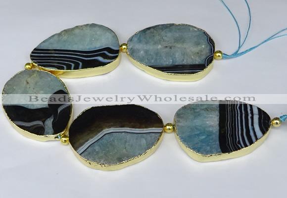 CNG3039 7.5 inches 35*45mm - 40*55mm freeform druzy agate beads