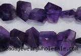 CNG307 15.5 inches 10*15mm faceted nuggets amethyst gemstone beads