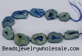 CNG3092 15.5 inches 25*30mm - 35*50mm freeform plated druzy agate beads