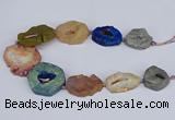 CNG3096 15.5 inches 25*30mm - 35*50mm freeform plated druzy agate beads