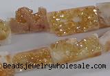 CNG3155 15.5 inche 8*15mm - 11*20mm freeform plated druzy agate beads